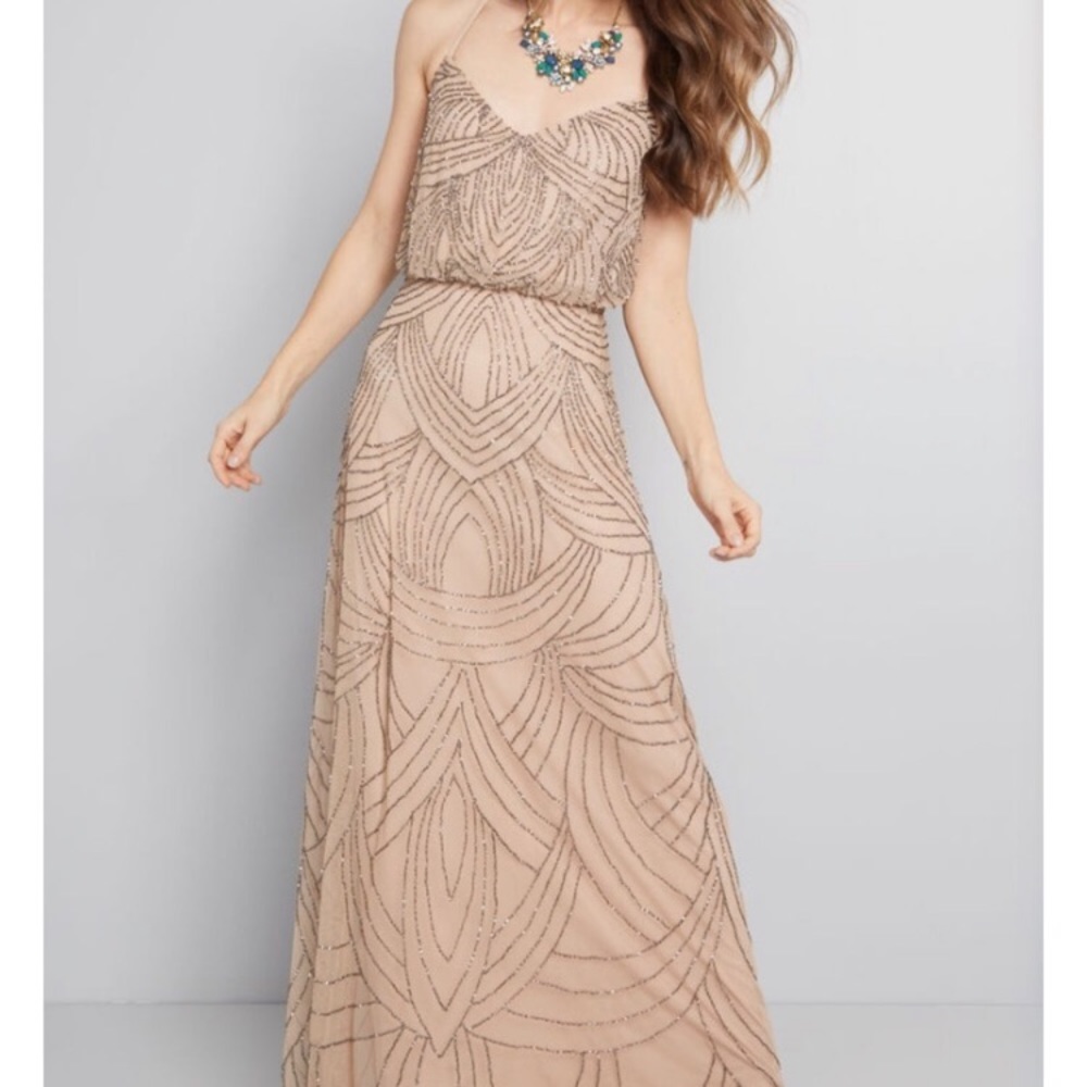 Adrianna Papell Art Deco Blouson Dress